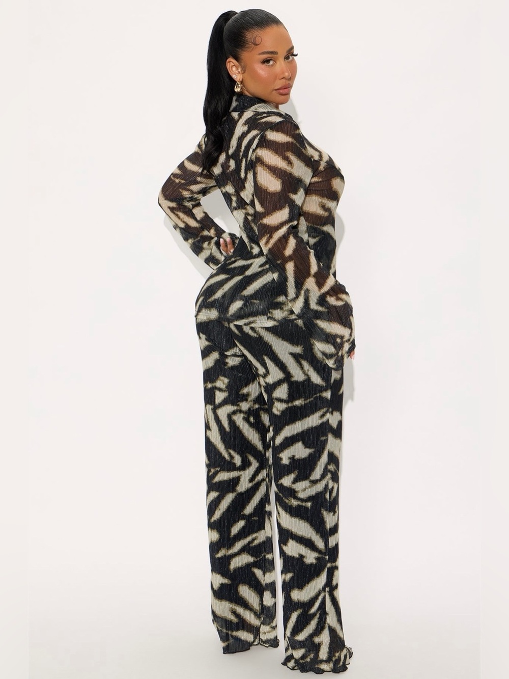 NWOT Abstract Print 2-Piece Pant Set | XL | Tall Girl Friendly